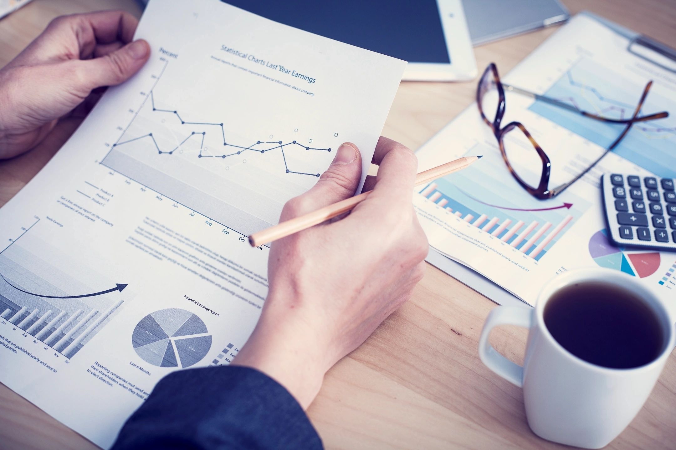 Financial earnings charts